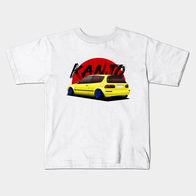 KANJO CIVIC Kids T-Shirt by turboosted